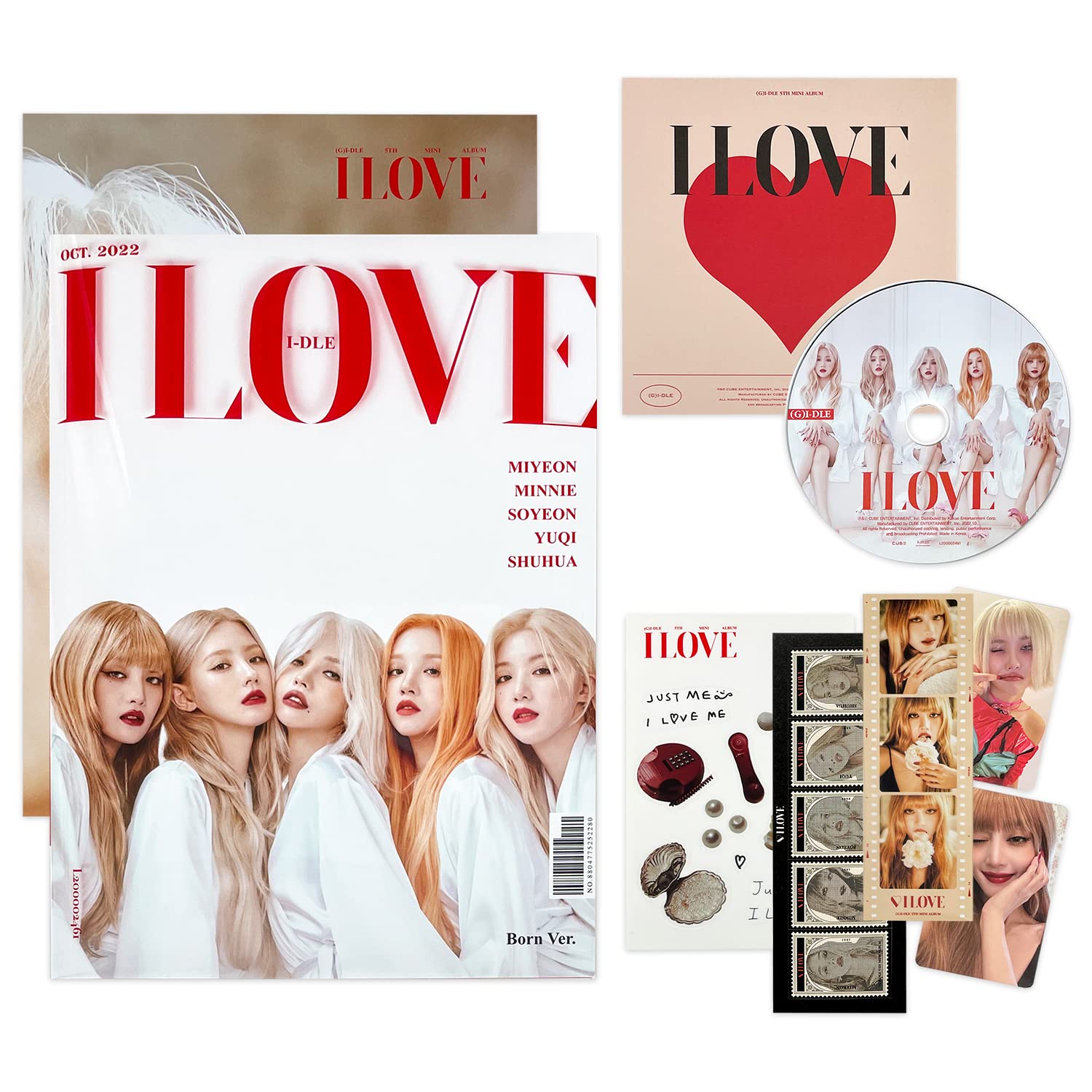 K-POP・アジア (G)I-DLE ILOVE (Born Ver.) G)I-DLE - 5th Mini Album [I LOVE] (Born Ver.) Pakiet + Książka +